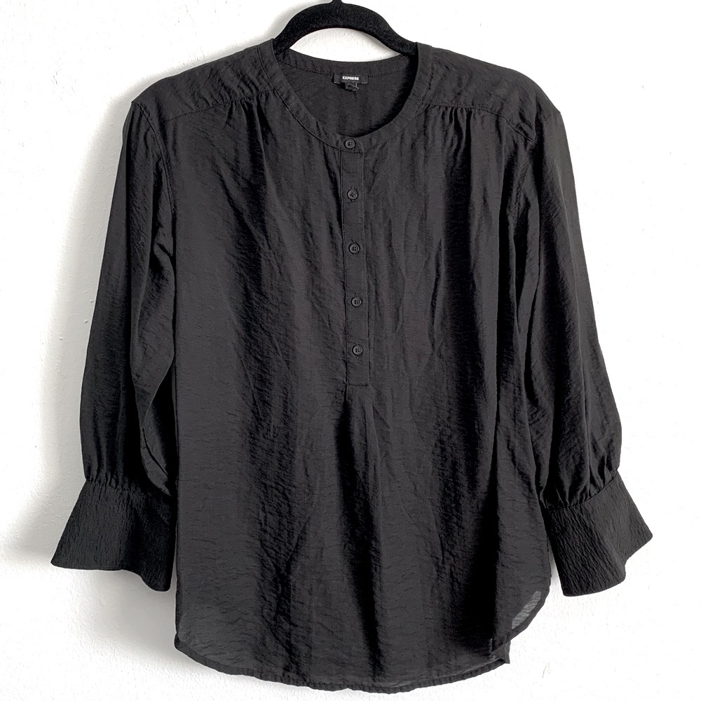 Express Partial Button-Up Lightweight Top - image 1